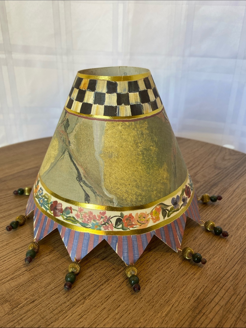 MacKenzie-Childs Vintage Hand Painted Paper Shade Sitting Room 1993 Retired